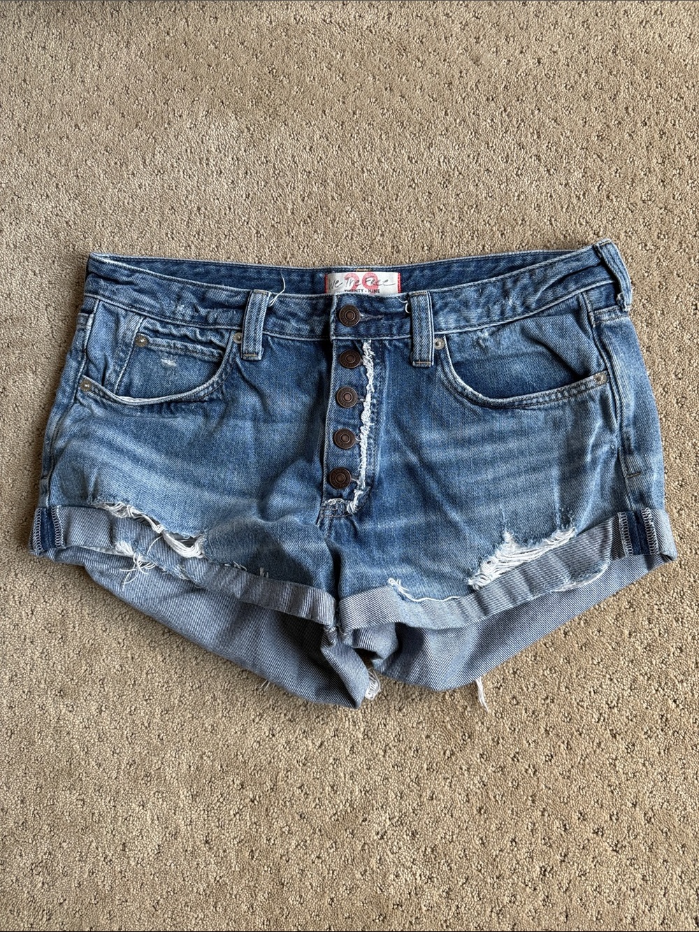 Free People We The Free Romeo Rolled Cut Off Shorts, Far Out, Sz 29